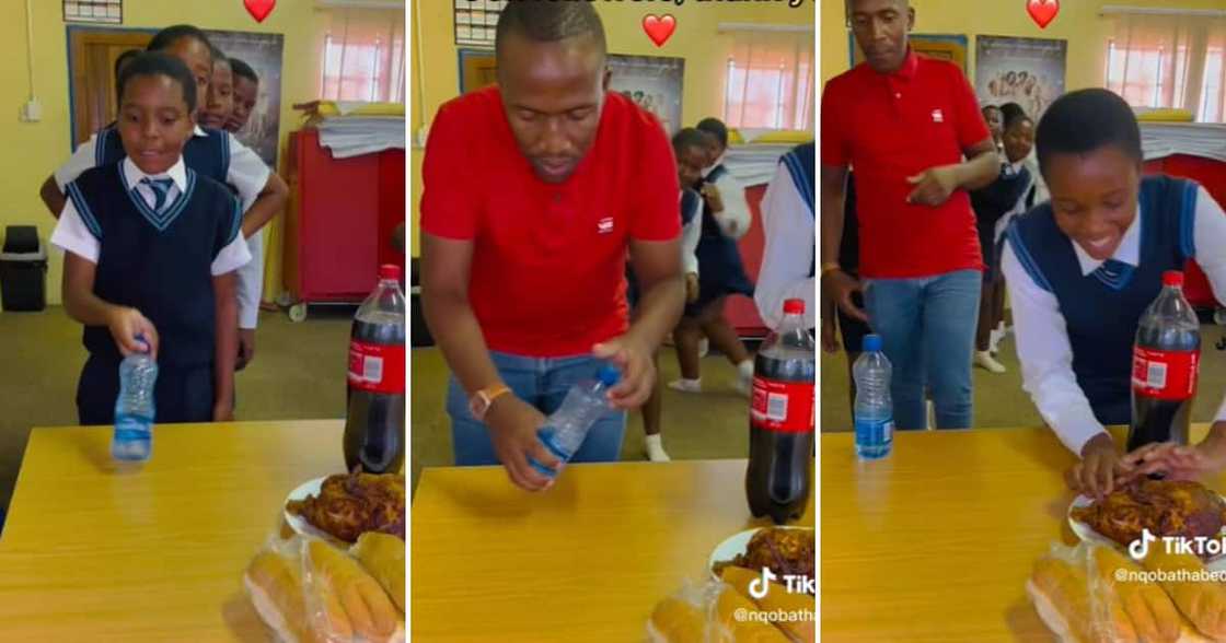TikTok user @nqobathabede shared a video showing his girls having the best time in class TikTok user @nqobathabede shared a video showing his girls having the best time in class