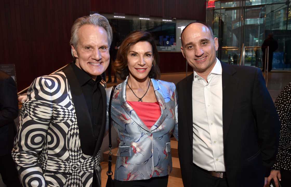 Monte Durham, Hilary Farr, and David Visentin attend the Discovery Upfront at the Alice Tully Hall at Lincoln Centre in New York City