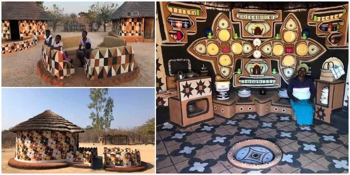 Women turn their huts into fine structures using coloured clays and dung in cute photos Women turn their huts into fine structures using coloured clays and dung in cute photos