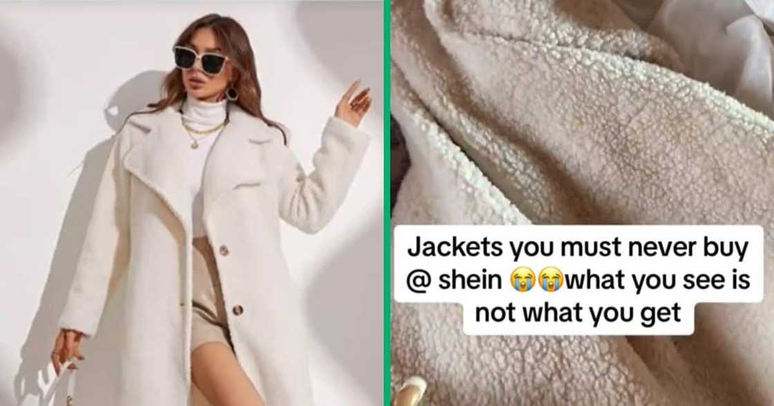 TikTok video of woman's SHEIN shopping advice for jackets