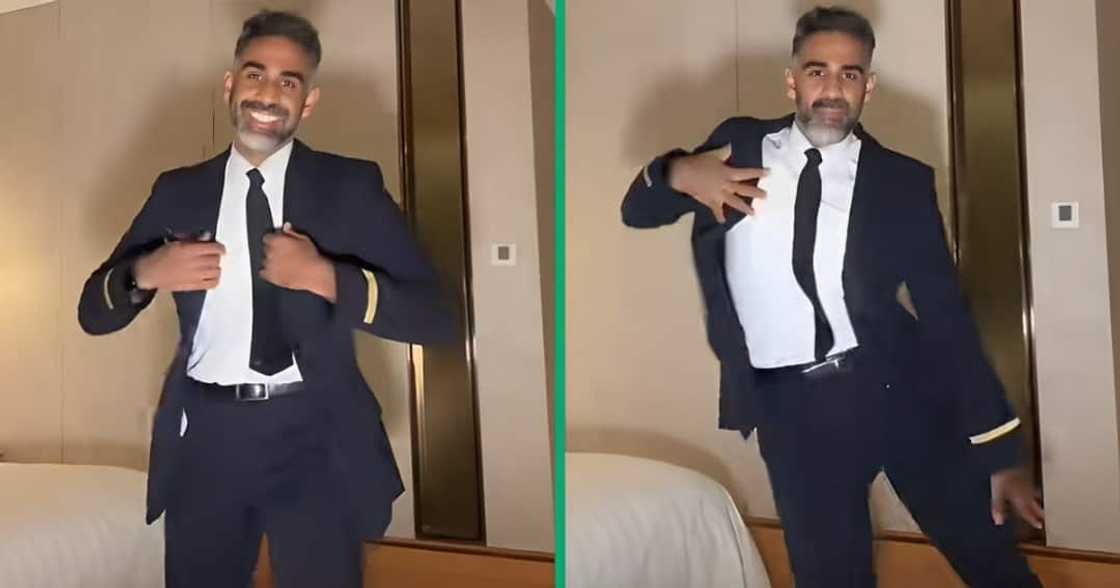 A pilot showed off his dance moves A pilot showed off his dance moves