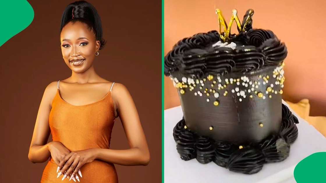 A TikTok video shows a woman unveiling her cake before and after the heatwave.