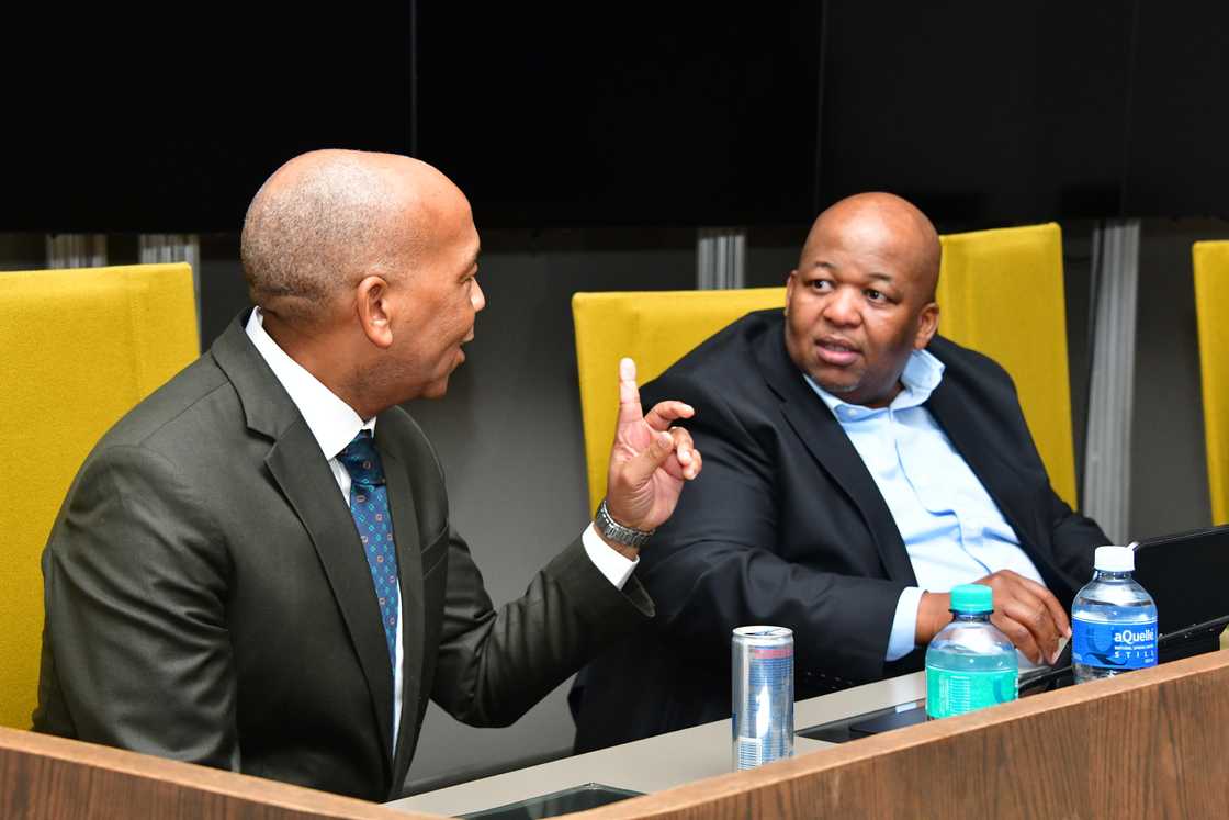 Kgosientsho Ramokgopa and Eskom's CEO Dan Marokane attended a press briefing Kgosientsho Ramokgopa and Eskom's CEO Dan Marokane attended a press briefing