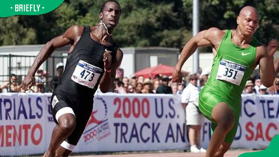 Michael Johnson (L) and Maurice Greene (R) in the Men's 200 meters semifinals