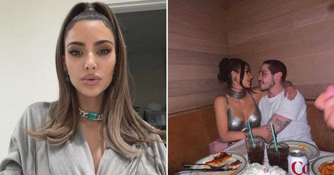 Kim Kardashian, new man, Pete Davidson, her kids’ initials, tattooed, neck Kim Kardashian, new man, Pete Davidson, her kids’ initials, tattooed, neck