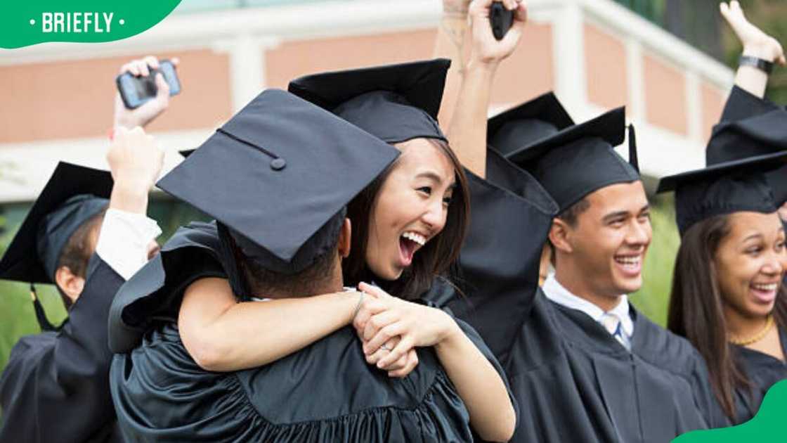 Graduates having a good time