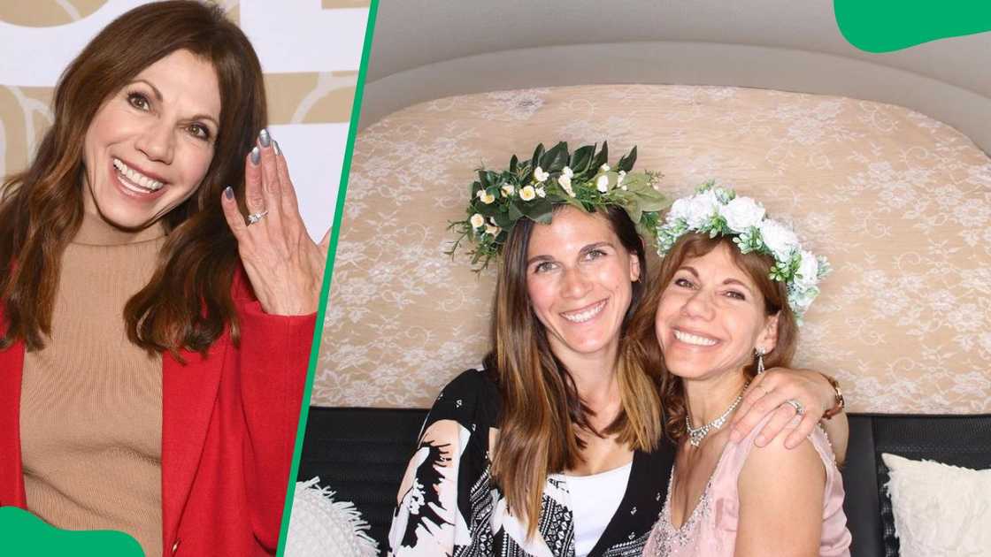 Reality TV star Theresa showing off her engagement ring (L). Nist and her daughter having a good time (R)