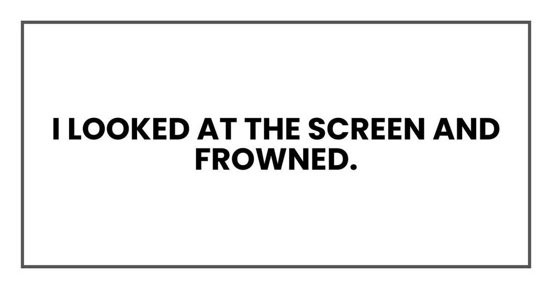 I looked at the screen and frowned. I looked at the screen and frowned.