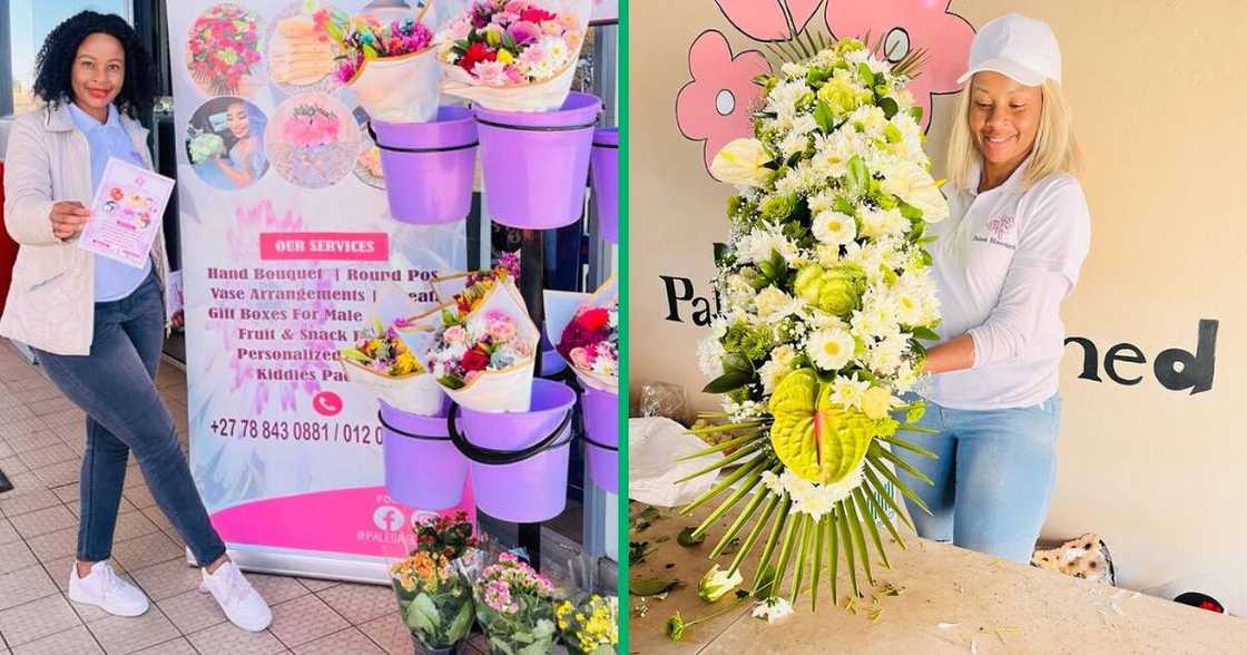 The lady is a florist in Hammanskraal, and before that, she was formerly a technician The lady is a florist in Hammanskraal, and before that, she was formerly a technician