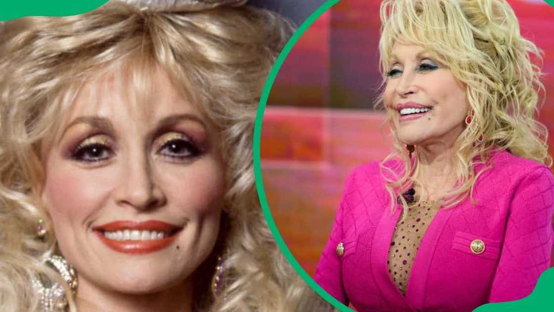 Dolly Parton posing for her birthday portrait (L). The businessman during the Today show (R) Dolly Parton posing for her birthday portrait (L). The businessman during the Today show (R)