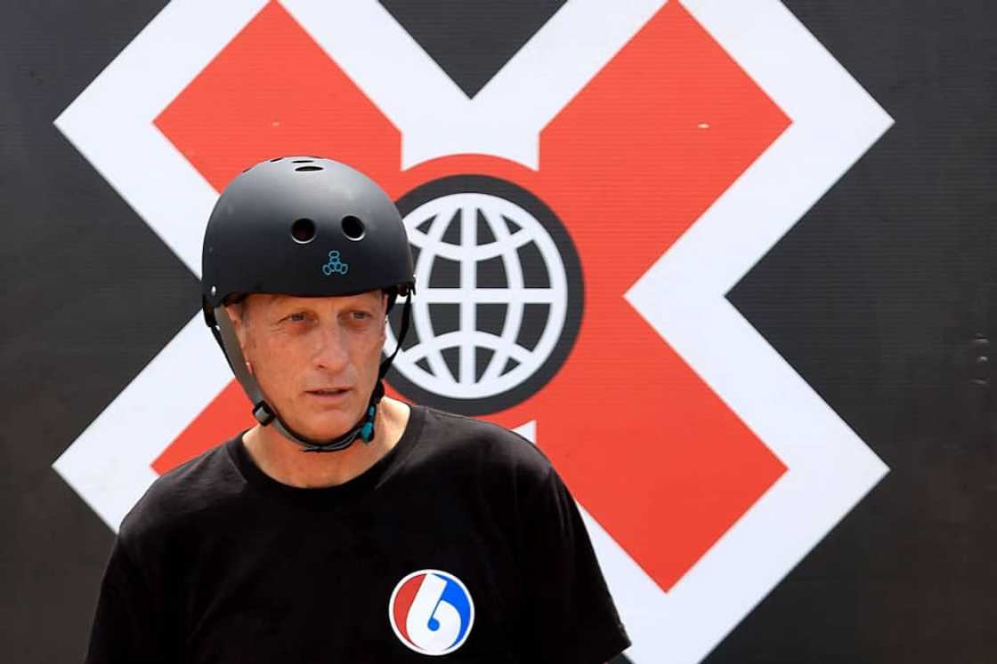 Tony during the Men's Skateboard Vert Best Trick Tony during the Men's Skateboard Vert Best Trick