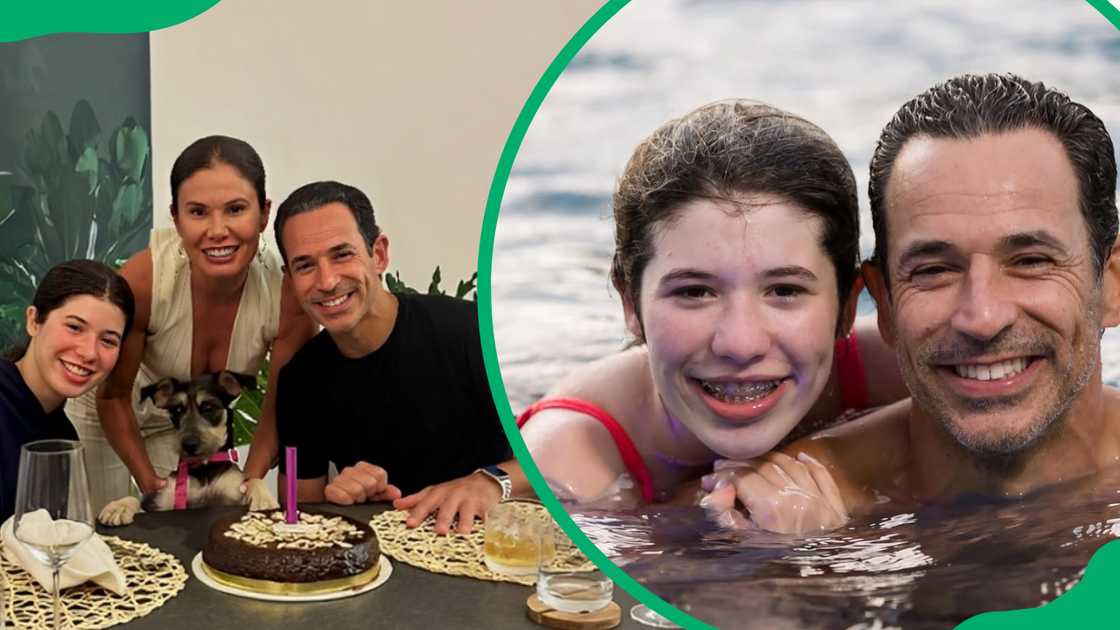 Hélio Castroneves and Adriana Henao with their daughter Mikaella Castroneves