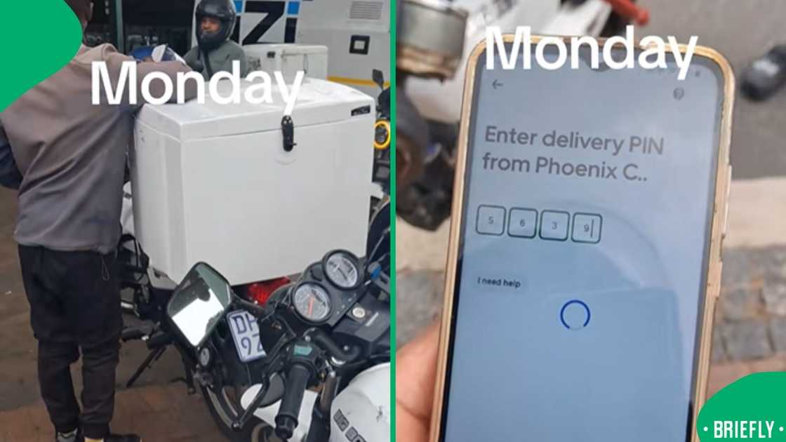 The visual on the right showed the driver's phone and the customer's code