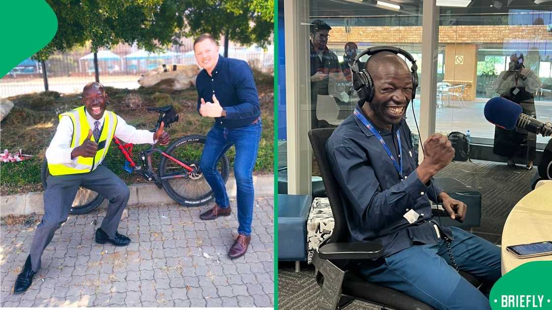 The image on the right showed David at Radio 702