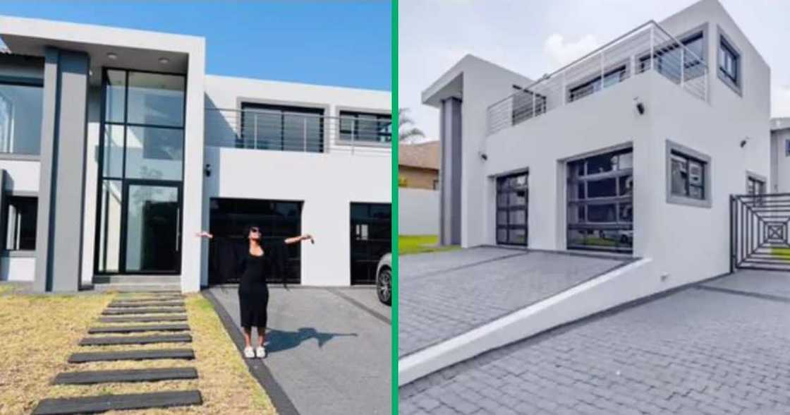 A woman flexed buying her own mansion. A woman flexed buying her own mansion.