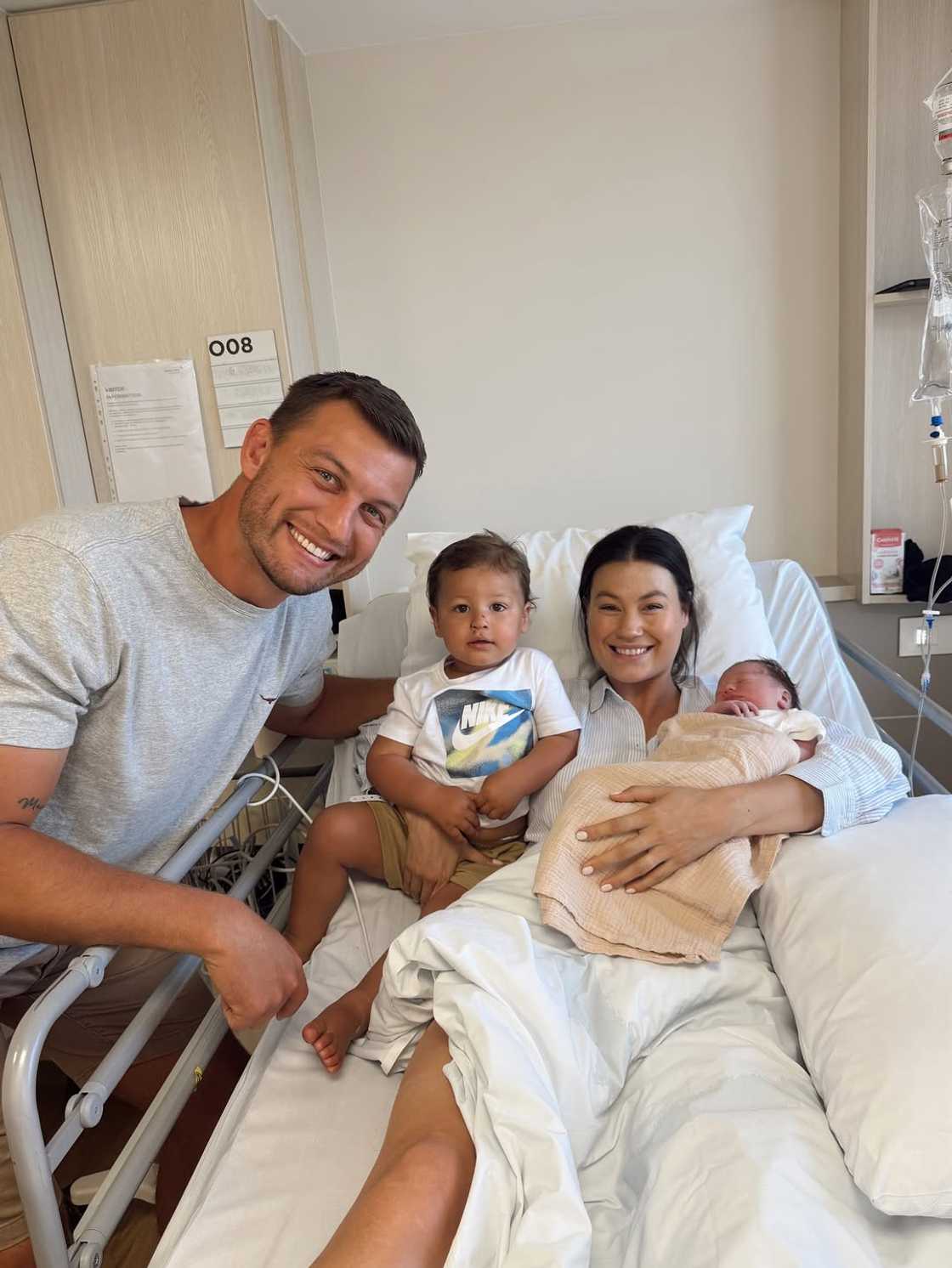 The Pollard family after Marise Pollard gave birth to her daughter. The Pollard family after Marise Pollard gave birth to her daughter.