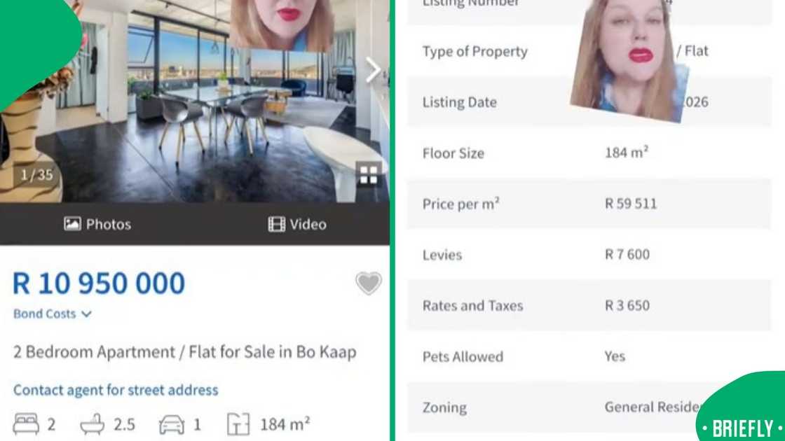 The screenshot on the right showed the breakdown of the costs and more details about the property The screenshot on the right showed the breakdown of the costs and more details about the property