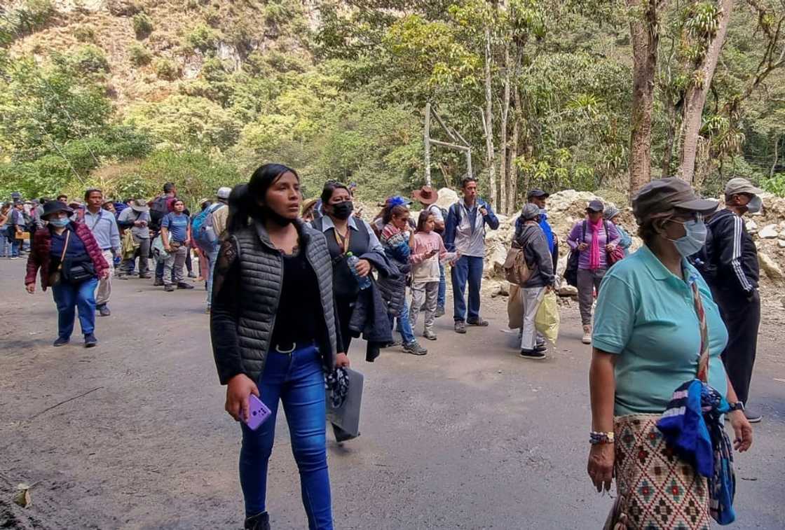 Tourists and tour operators remain stranded in Aguas Calientes, also known as Machu Picchu Pueblo, in the foothills of the famous Inca ruins close to Cusco in the Peruvian Andes, on August 12, 2022. Tourists and tour operators remain stranded in Aguas Calientes, also known as Machu Picchu Pueblo, in the foothills of the famous Inca ruins close to Cusco in the Peruvian Andes, on August 12, 2022.
