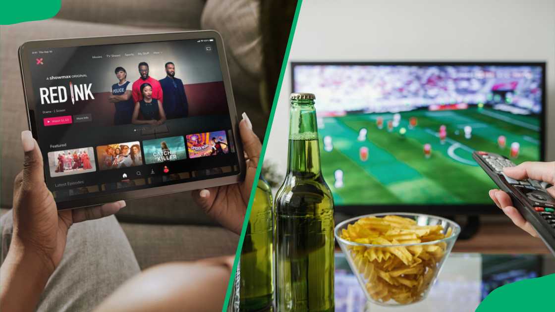 An internet-connected tablet and smart TV accessing Showmax An internet-connected tablet and smart TV accessing Showmax