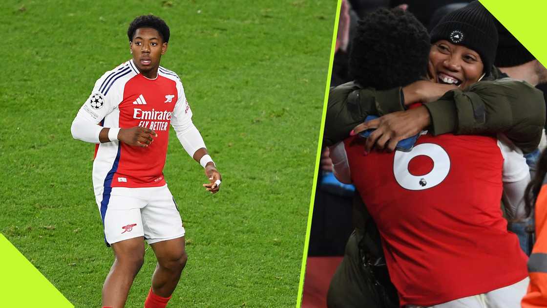 Myles Lewis-Skelly's mother Marcia is filled with unbridled joy as she watched her son debut for Arsenal in the Champions League.