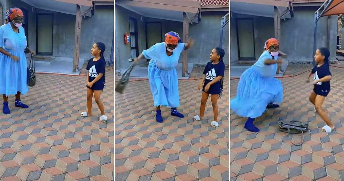 energetic Gogo and little girl dancing energetic Gogo and little girl dancing