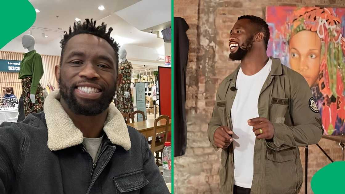 Siya Kolisi happily danced in an old video. Siya Kolisi happily danced in an old video.