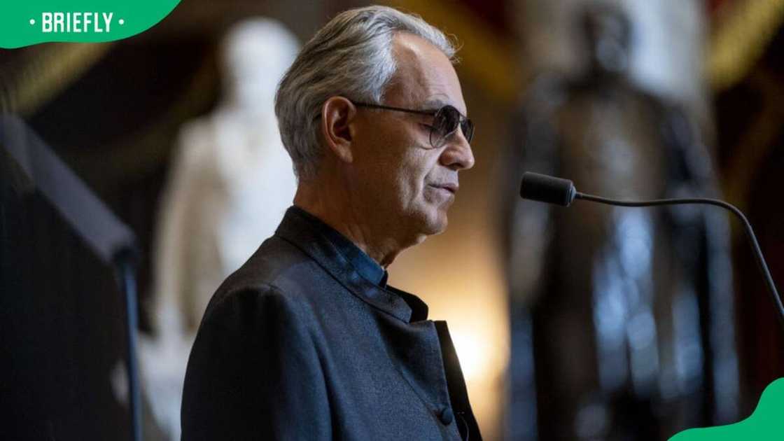 Andrea Bocelli during the National Prayer Breakfast at the US Capitol