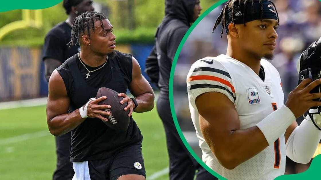 Justin Fields playing football