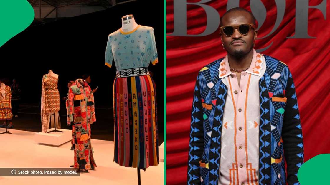 A woman showed off a Maxhosa R50 000 dress, leaving the internet amazed. A woman showed off a Maxhosa R50 000 dress, leaving the internet amazed.