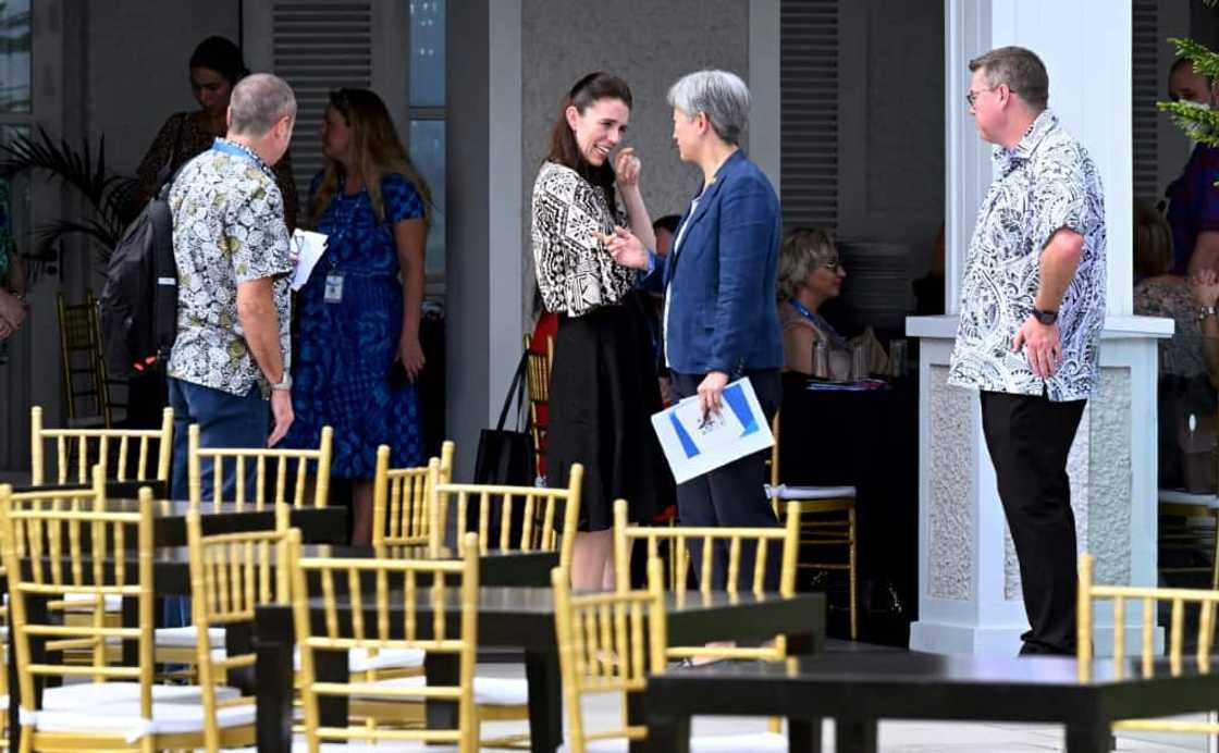 The leaders are gathered at Suva's luxurious Grand Pacific Hotel The leaders are gathered at Suva's luxurious Grand Pacific Hotel