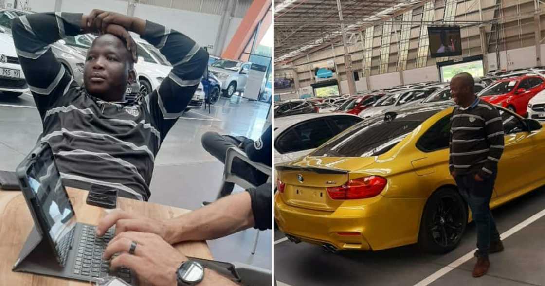 A 'bored' man caught the attention of suspicious Mzansi peeps.