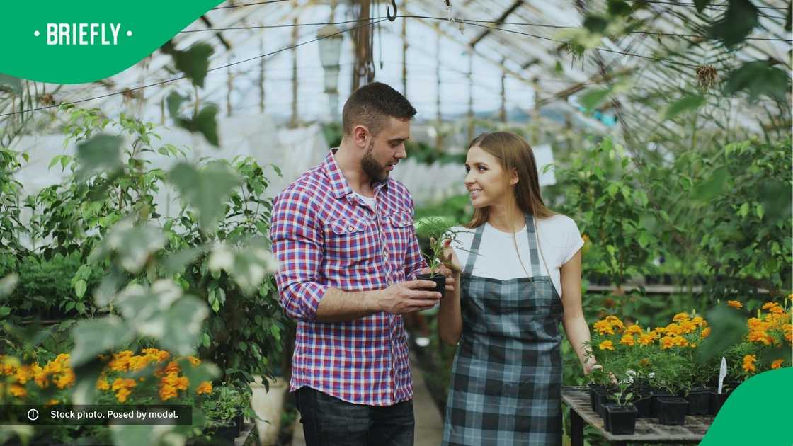 Two people in a nursery.