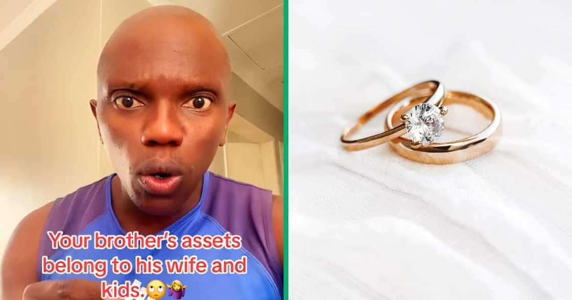 A man said in a TikTok video that a husband's assets belong to his wife and kids, not siblings. A man said in a TikTok video that a husband's assets belong to his wife and kids, not siblings.