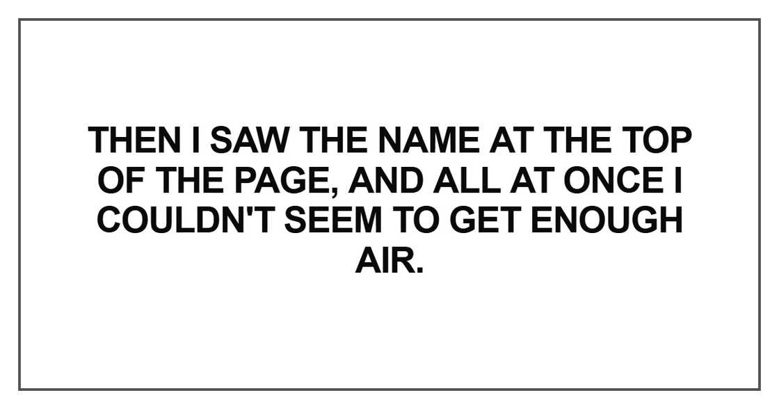 Then I saw the name at the top of the page