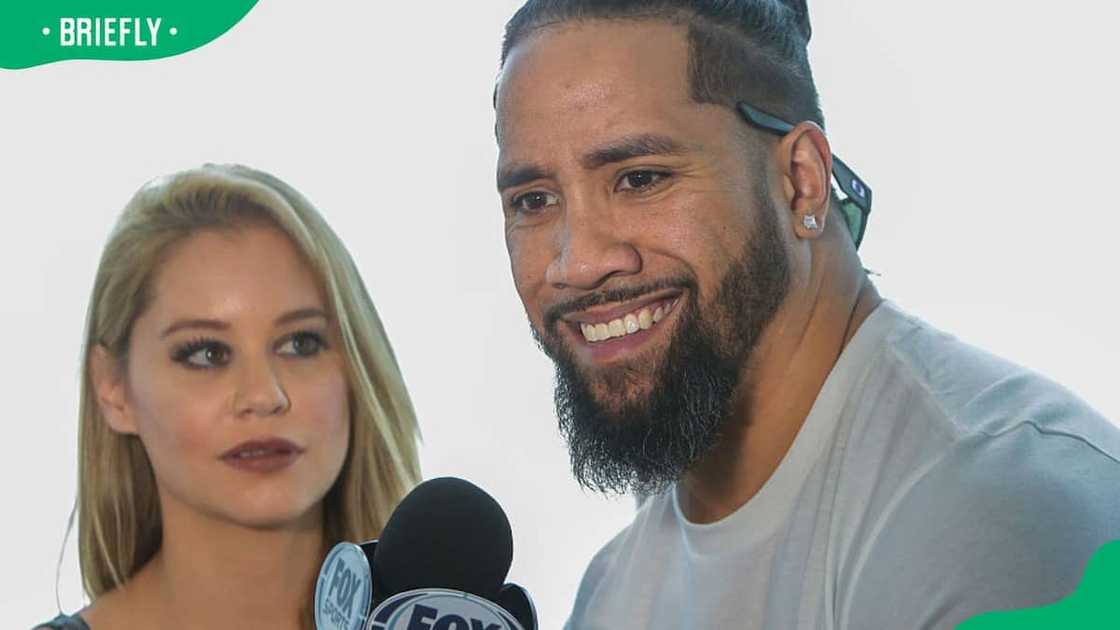 Jey Uso during an interview before SummerSlam Jey Uso during an interview before SummerSlam