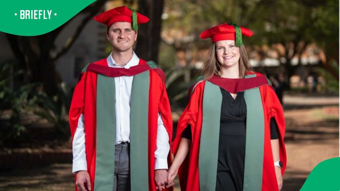 Newly wed couple stuns with PhDs