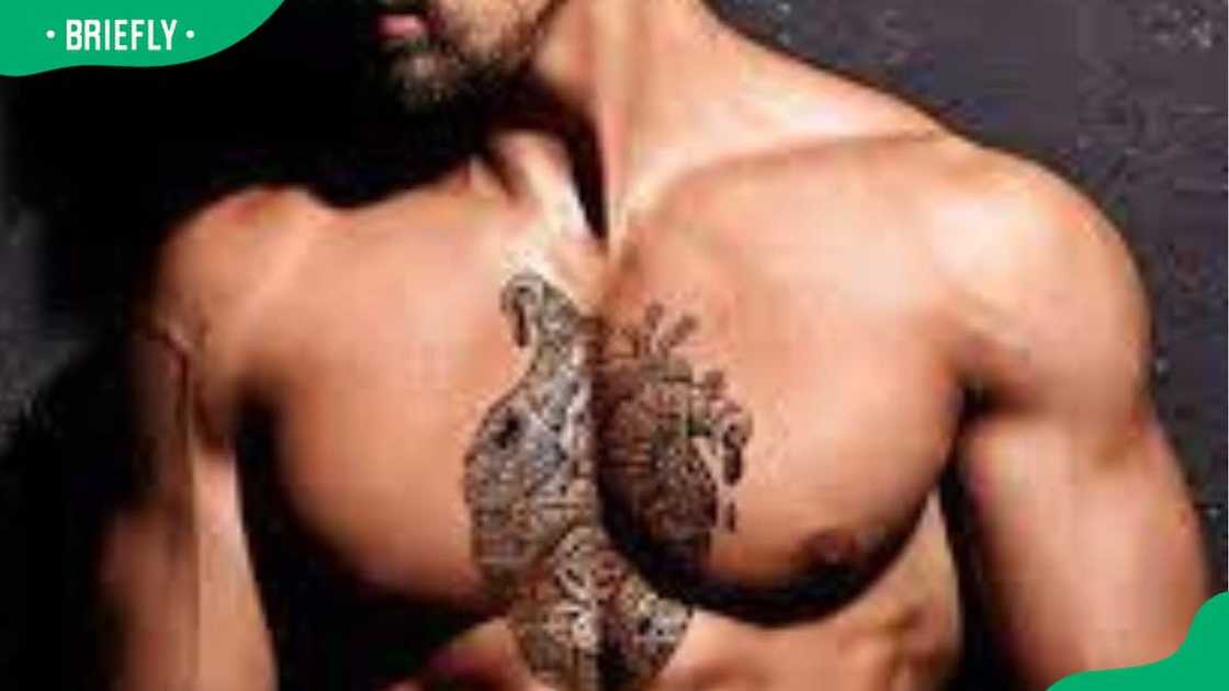 half chest tattoos for men half chest tattoos for men