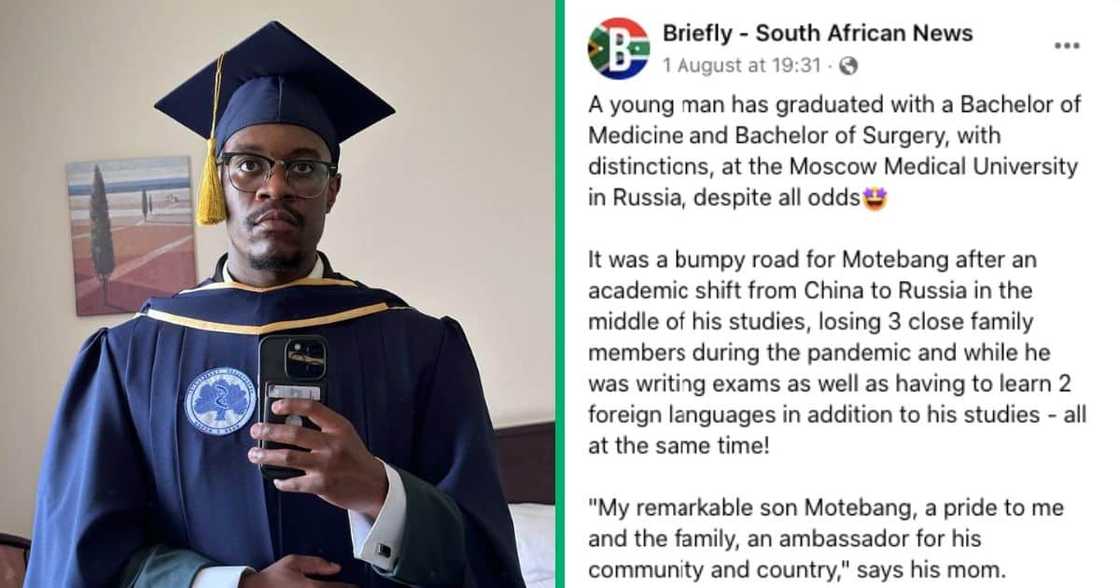 This man graduated with two degrees This man graduated with two degrees