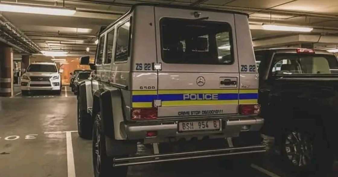Mercedes G Wagon with SAPS branding and plates Mercedes G Wagon with SAPS branding and plates