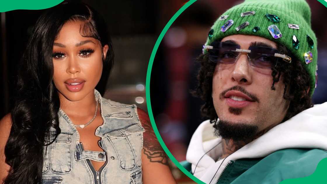 Instagram star Rashida Nicole (L). LiAngelo Ball at a 2025 match between the Chicago Bulls and the Charlotte Hornets (R) Instagram star Rashida Nicole (L). LiAngelo Ball at a 2025 match between the Chicago Bulls and the Charlotte Hornets (R)