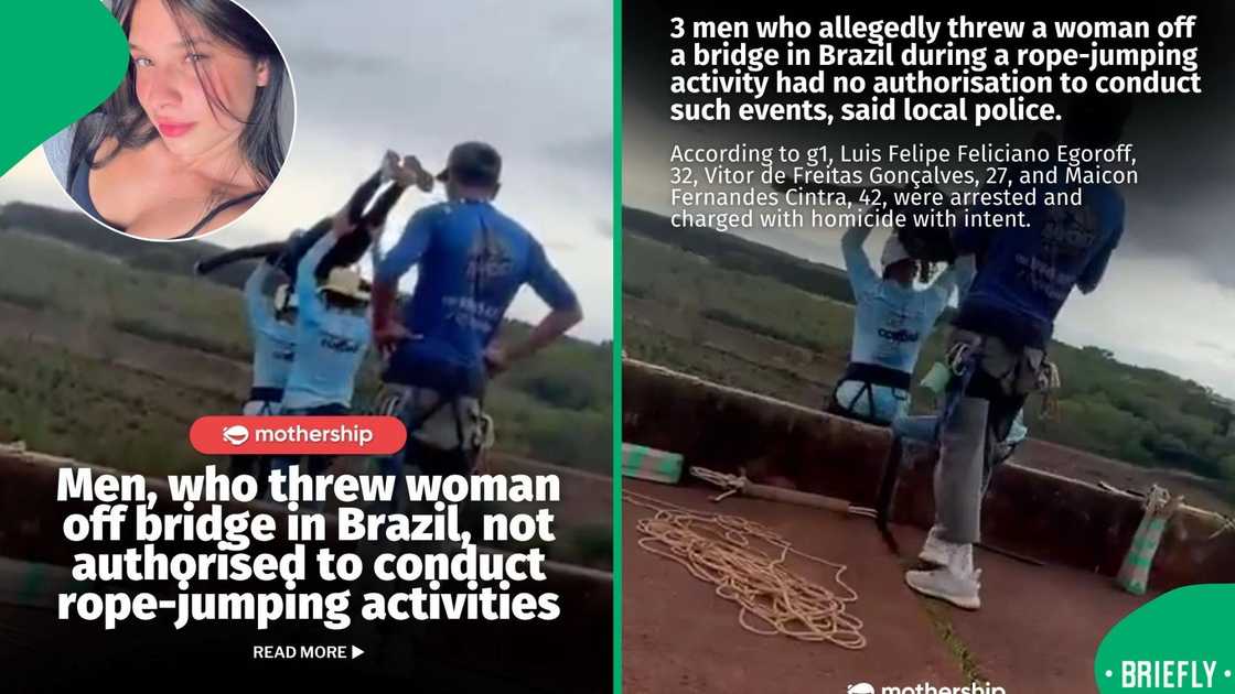 The informational image included screenshots from video footage of the unauthorised event in Brazil, accompanied by the names and ages of the arrested instructors The informational image included screenshots from video footage of the unauthorised event in Brazil, accompanied by the names and ages of the arrested instructors