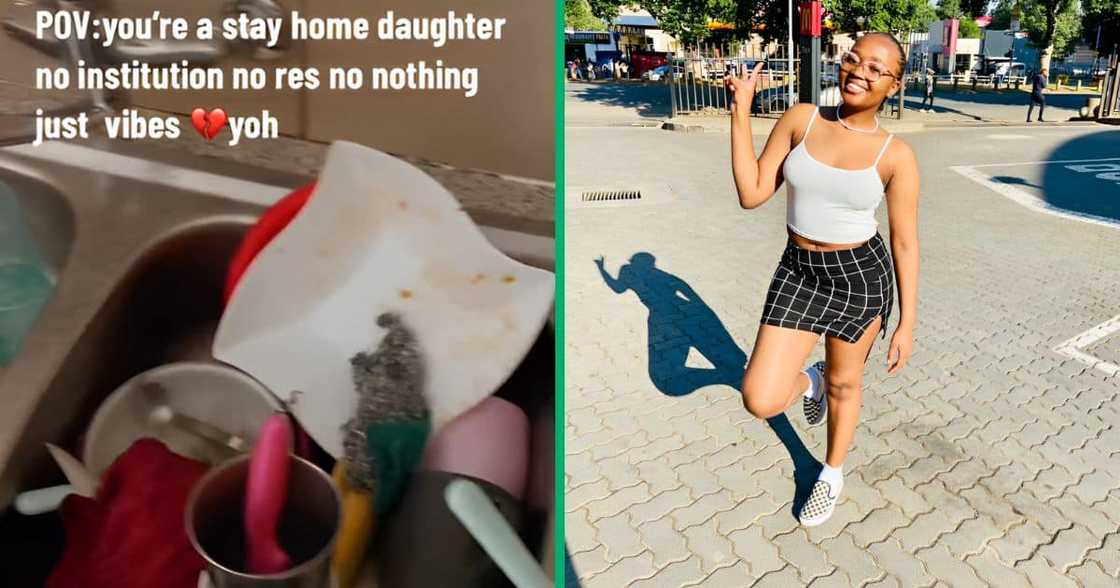 A Gauteng woman shared a TikTok video showing her life as a stay-at-home daughter.