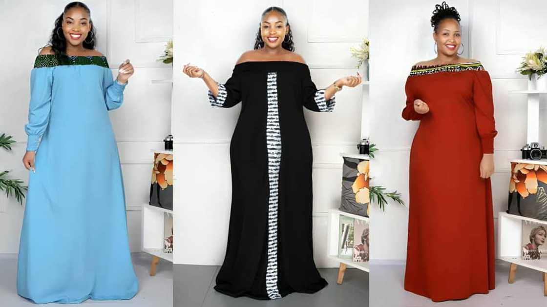 Off-shoulder A-shape gowns Off-shoulder A-shape gowns