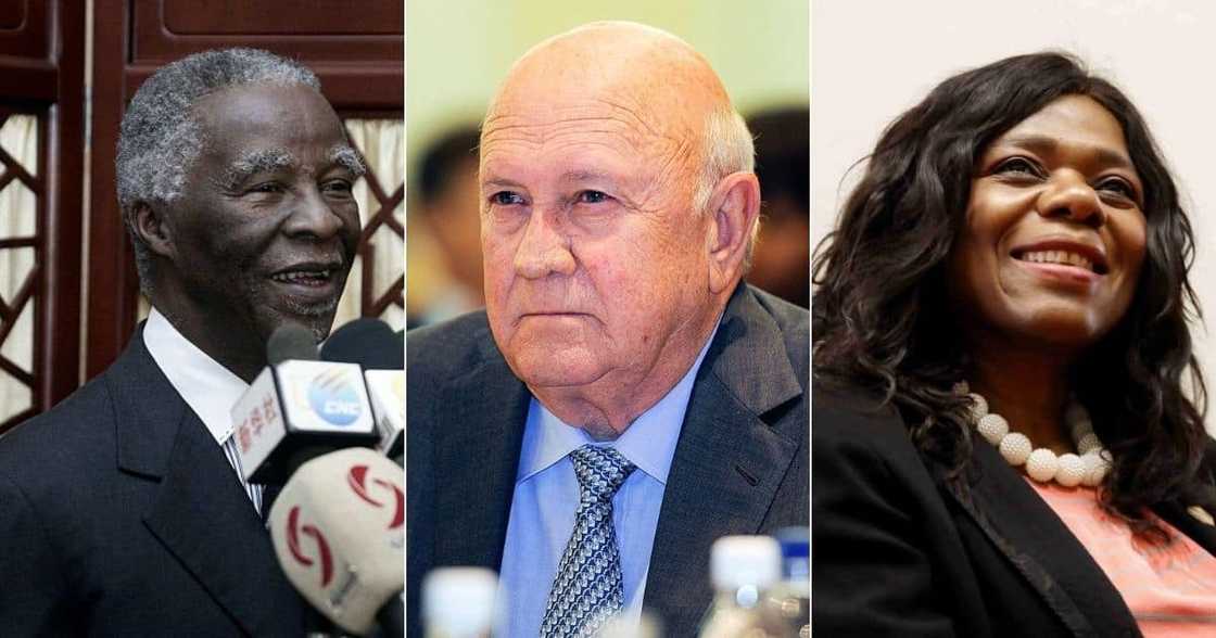 Thabo Mbeki, FW De Klerk, Thuli Madonsela Thabo Mbeki, FW De Klerk, Thuli Madonsela