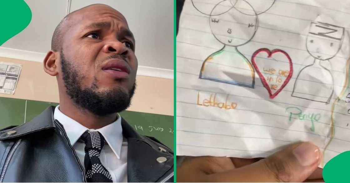 A teacher read a love letter by a learner A teacher read a love letter by a learner