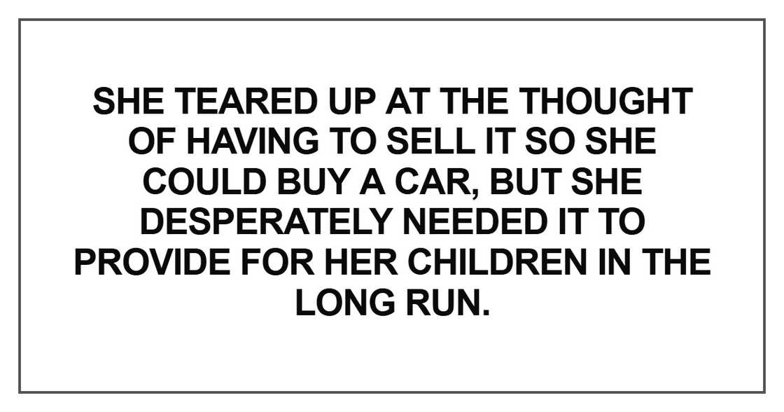 She teared up at the thought