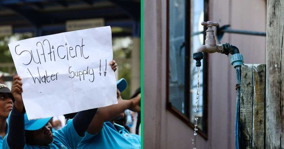 Community tap during the unveiling the Municipality's mass sanitization programme at the City's densely populated Kennedy Road and Inanda Informal Settlements in Durban.