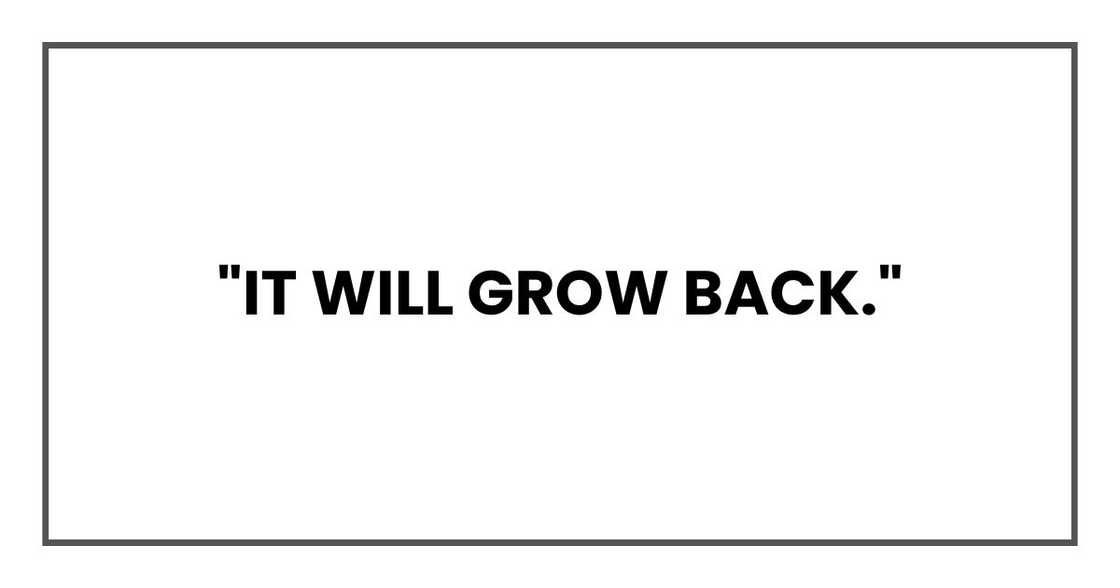 "It will grow back."