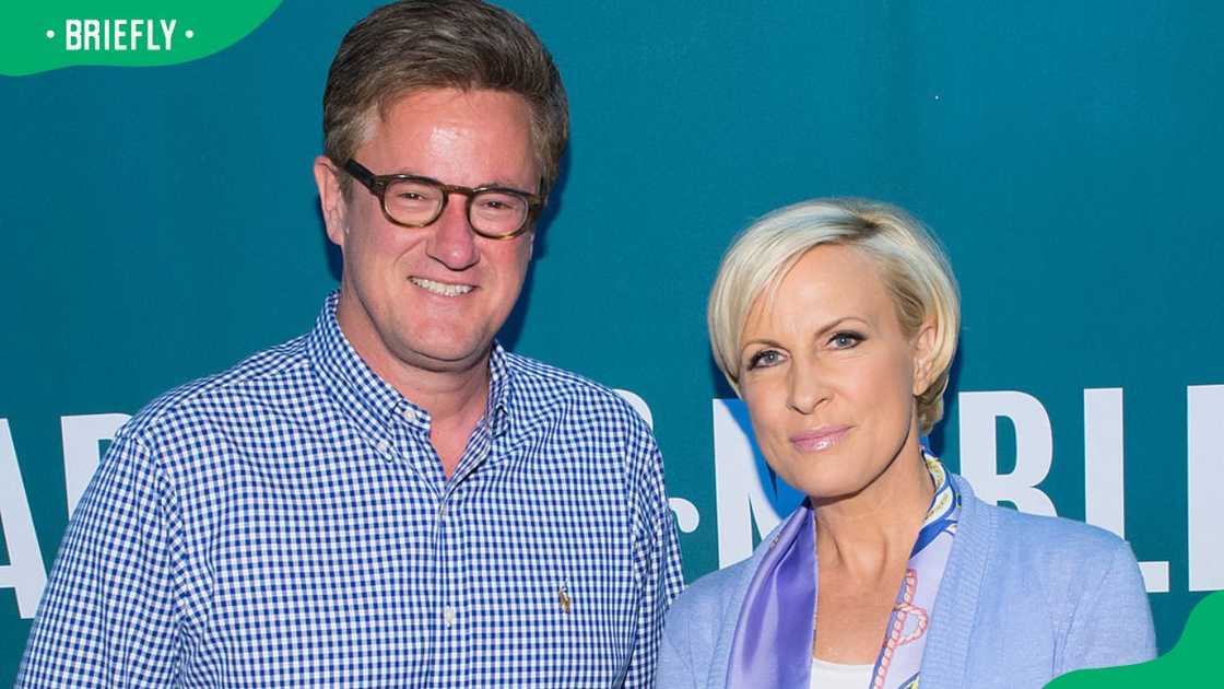 Joe Scarborough and his wife, Mika Brzezinski, at a book signing event in 2013 Joe Scarborough and his wife, Mika Brzezinski, at a book signing event in 2013
