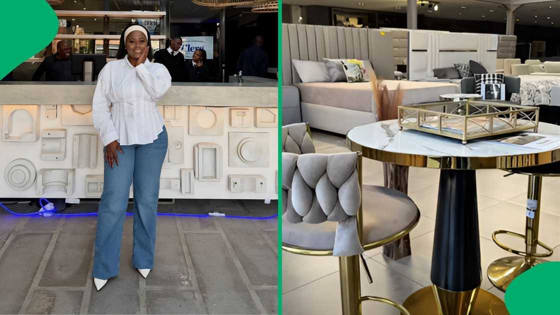 Her video showed many items at the Lenasia-based outlet that specialises in custom bedroom and home furniture
